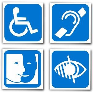 Symbole für körperlich beeinträchtige Menschen