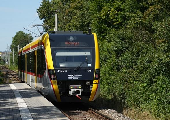 Schönbuchbahnzug von vorne